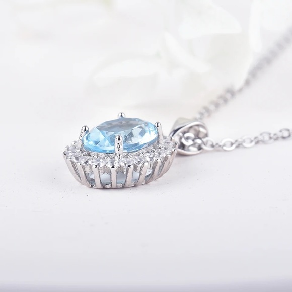 Natural Topaz Pendant Necklace, Authentic Gemstone Necklace Gift - Picture 6 of 7